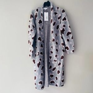 Kayla's Armoire gray pink and wine long sweater NWT (Size: S/M)